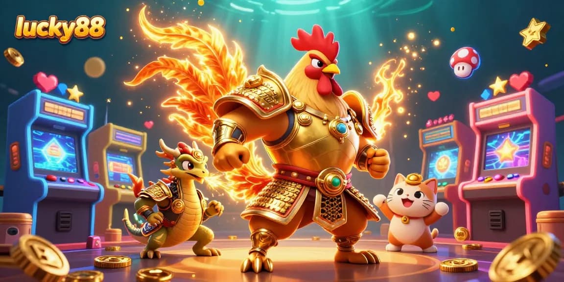 Experience the thrilling lucky88 gaming scene featuring unique characters and dynamic casino elements.