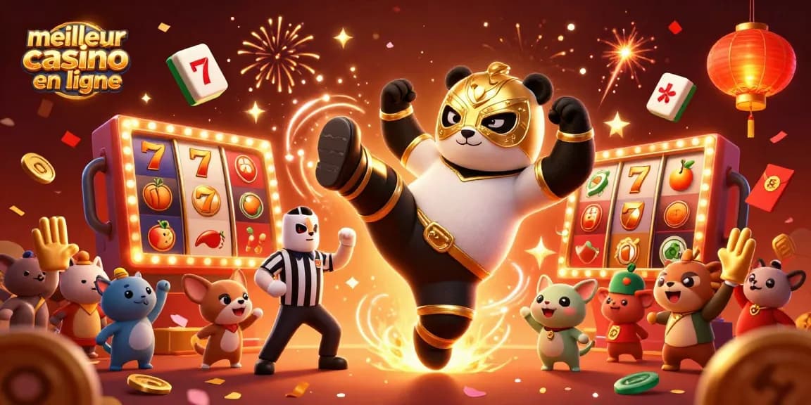 Découvrez l'excitation du jeu au meilleur casino en ligne avec une scène dynamique en 3D mettant en vedette des personnages animés.