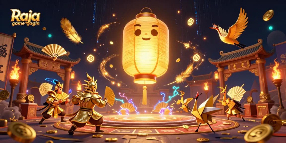 Enter the exciting world of Raja game login, featuring dynamic casino characters and vibrant elements.