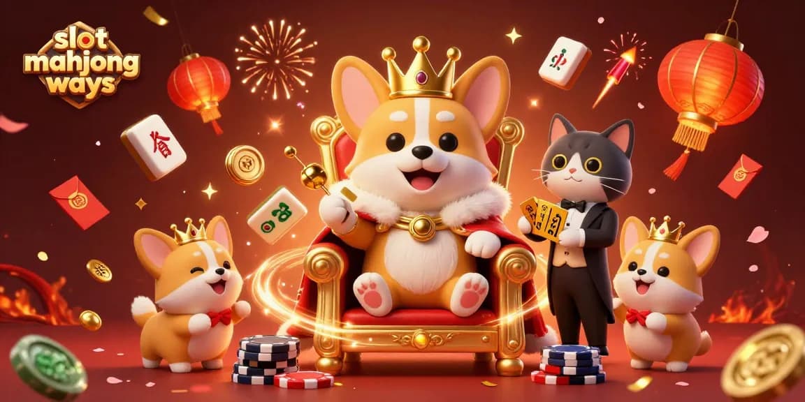 Experience the thrilling slot mahjong ways in a vibrant 3D casino illustration.