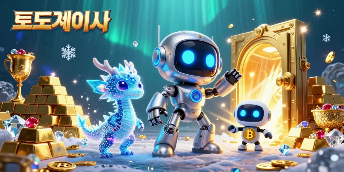 Engage with top 토토사이트 as a cyberpunk robot collects treasures in a vibrant casino world.