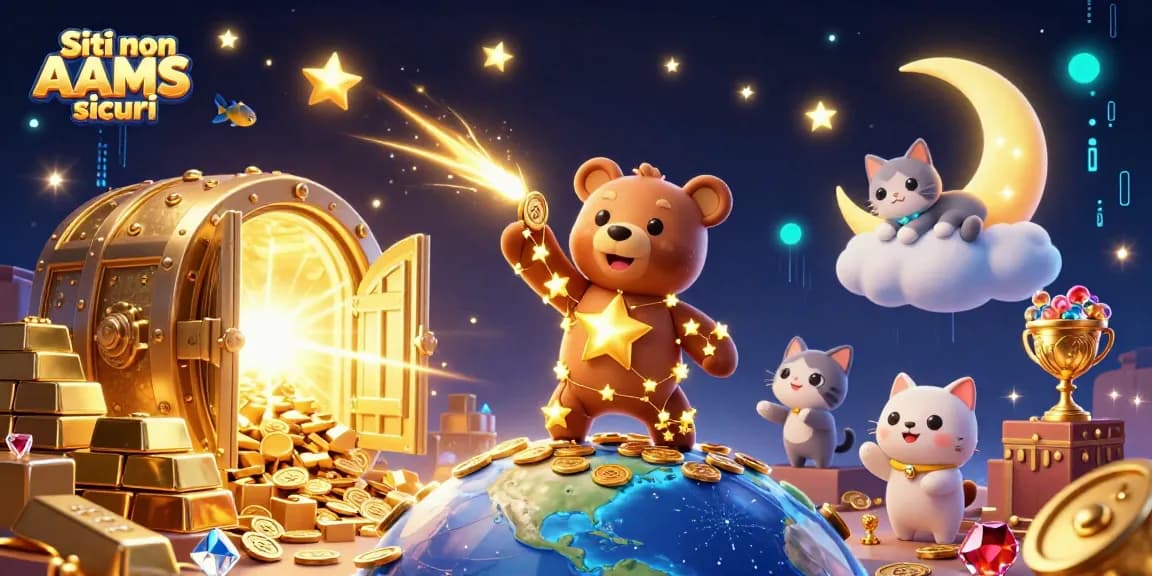 Giocando nei Siti non AAMS sicuri con un orso di costellazione che raccoglie monete d'oro e tesori.