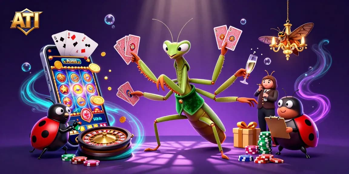 Engage with exhilarating casino action featuring ATI brand elements in a vibrant 3D illustration