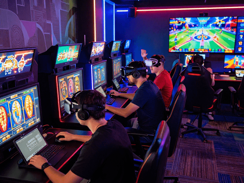 Exciting togel 4d online gaming scene with players enjoying live casino games.