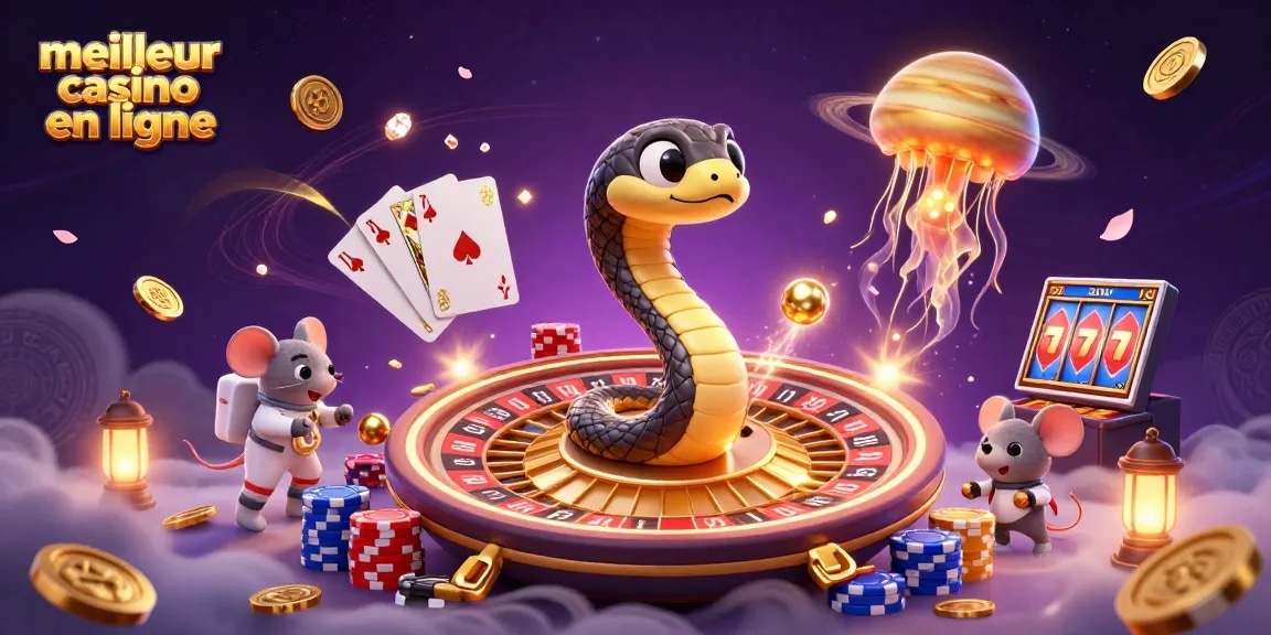 Découvrez le meilleur casino en ligne avec des souris astronautes plaçant des paris autour d'une roue de roulette.