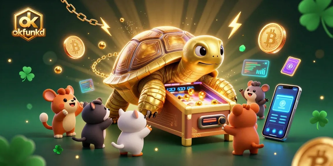 Engage with exciting gambling experiences at okfunkd's vibrant casino illustration.