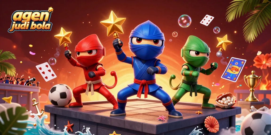 Engage with agen judi bola as a vivid illustration of chameleon ninjas bringing excitement to sports betting action.