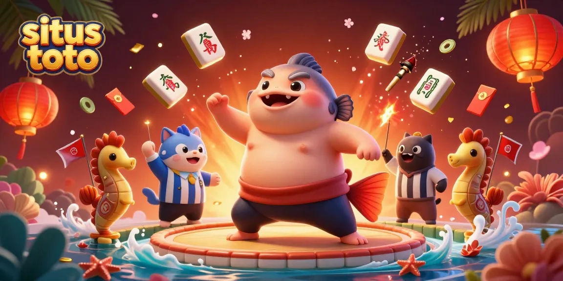 Play amazing games at situs toto, featuring vibrant underwater scenes with fun characters and festive elements
