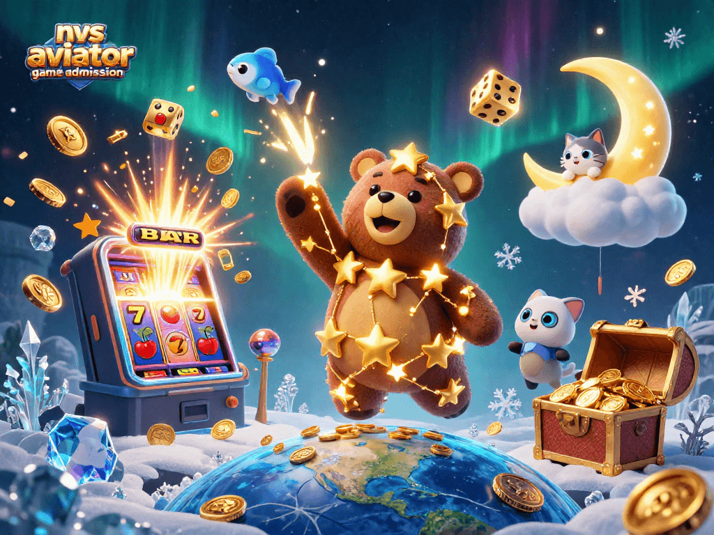 Engage with the nvs aviator game admission while enjoying colorful casino elements and celestial characters.