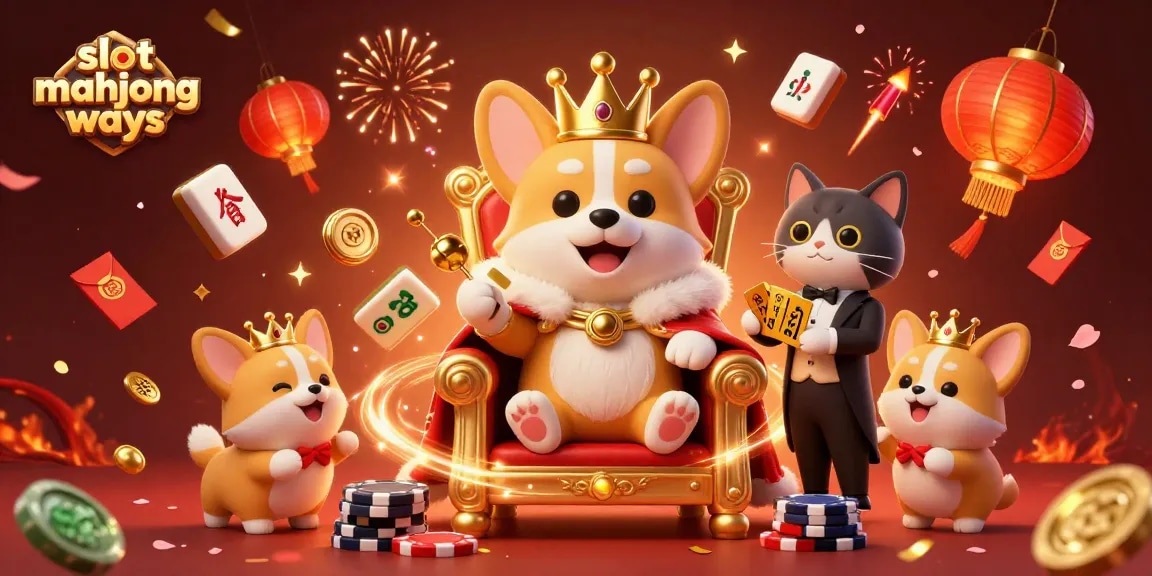 Experience the thrilling slot mahjong ways in a vibrant 3D casino illustration.