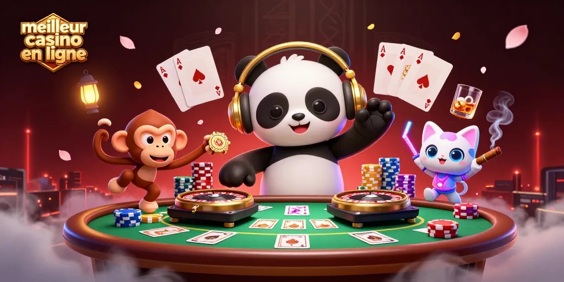 Jouer au meilleur casino en ligne avec des personnages de dessins animés dans une scène dynamique de casino.