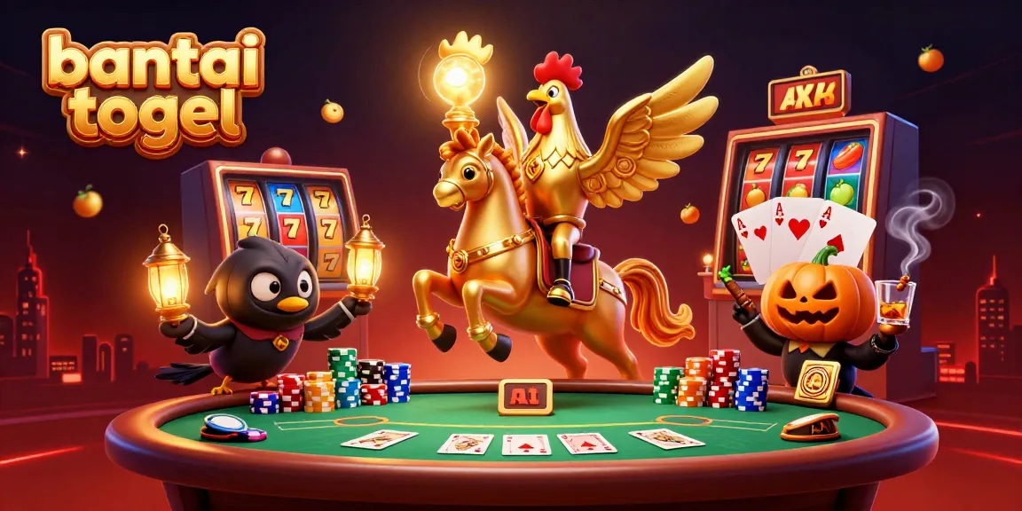 Experience the excitement of bantai togel with vibrant gaming elements and a captivating casino scene.