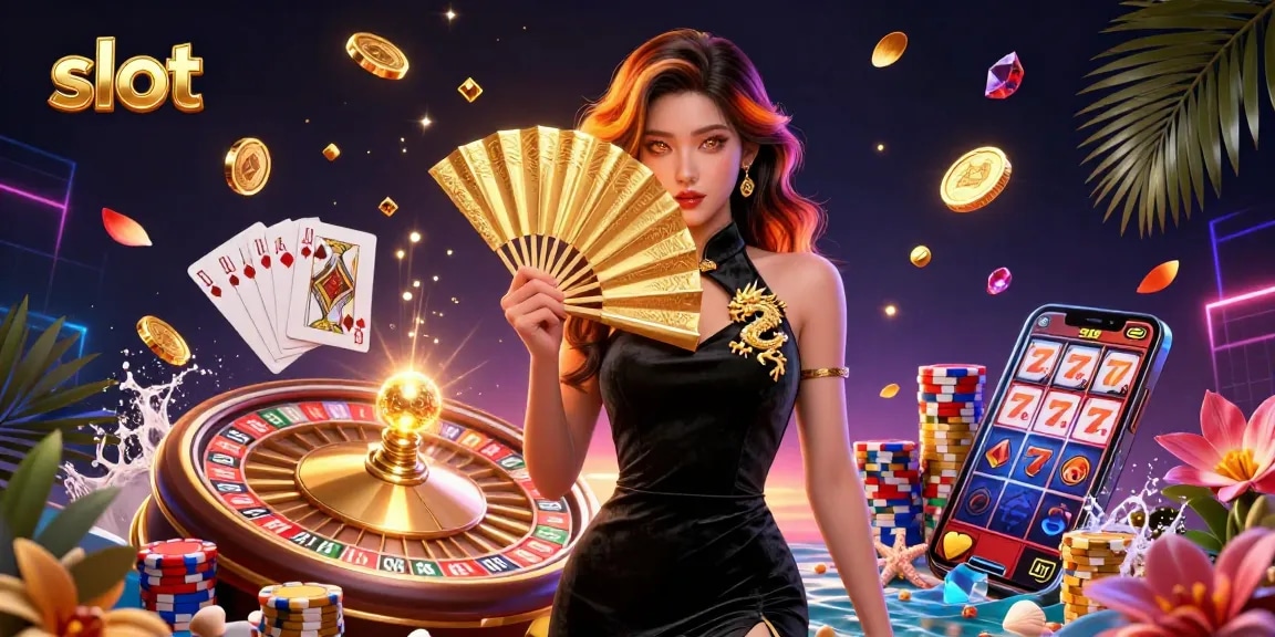 Experience thrilling slot action with a glamorous casino scene showcasing stunning visuals and dynamic elements.