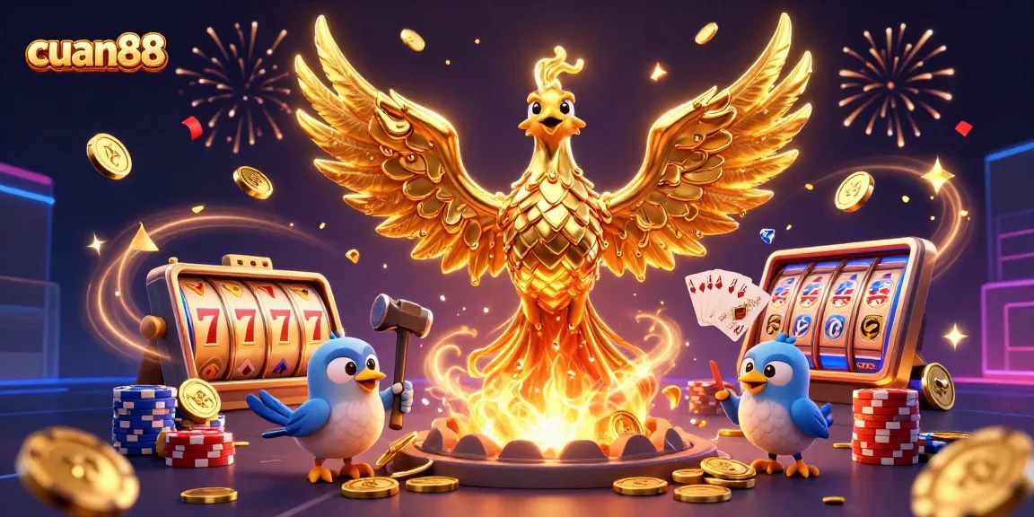 Memperoleh cuan88 di situs judi online dengan phoenix emas menciptakan koin dan roulette memutar dalam suasana meriah.
