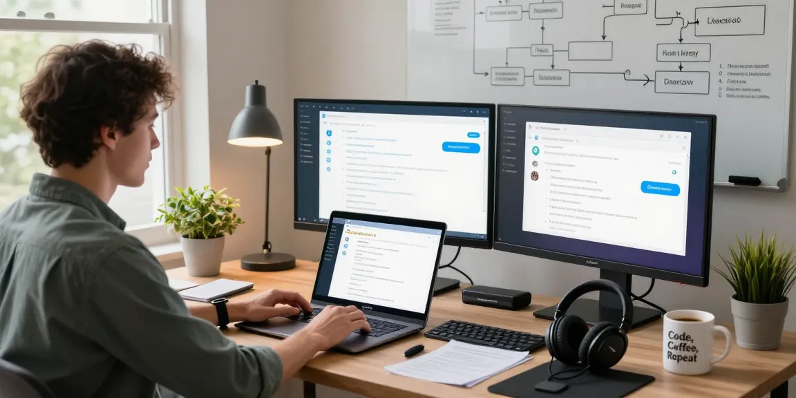 Setting up OpenClaw AI assistant in a modern home office with multiple devices.