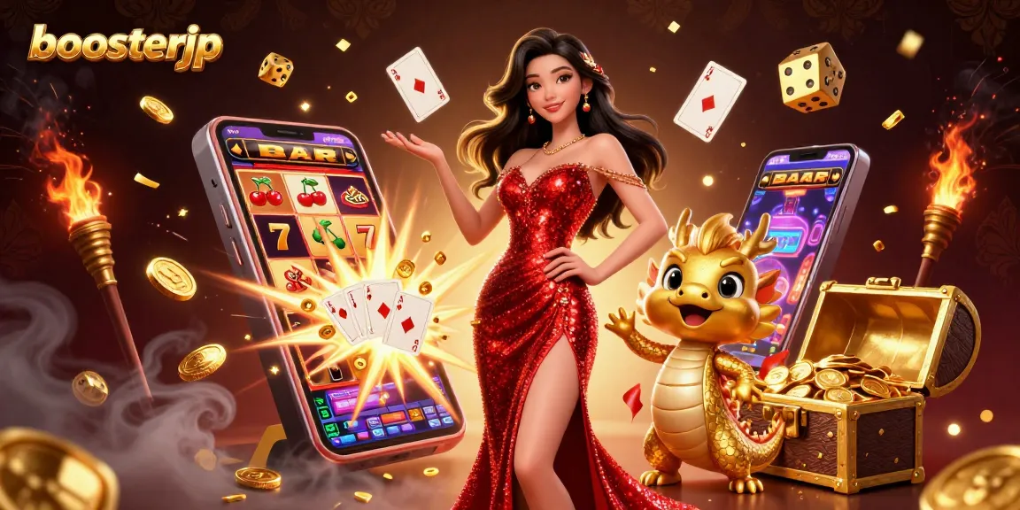 Experience thrilling wins with boosterjp at a vibrant casino scene filled with action.