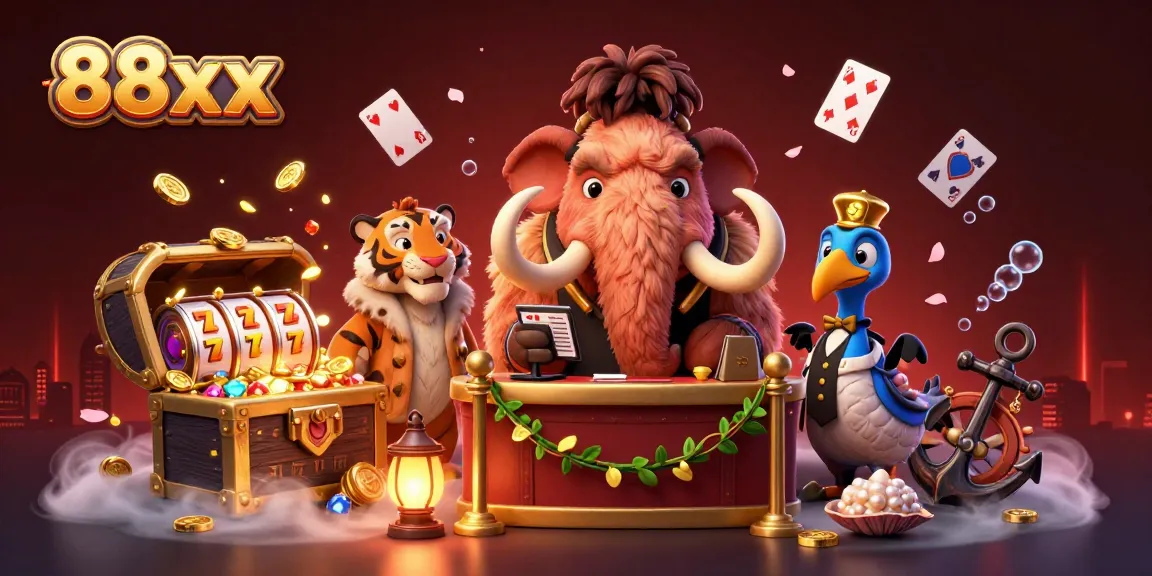 Experience the thrill of 88xx casino gameplay with vibrant characters and rich treasures in dynamic 3D art.