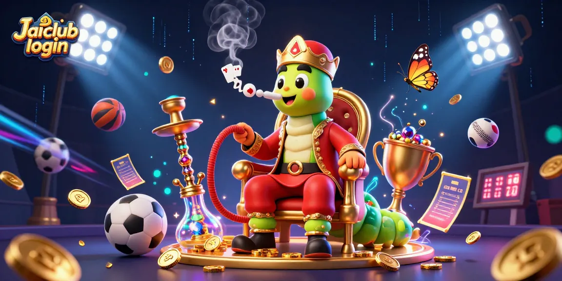 Engage in exciting gaming with Jai club login, featuring dynamic characters, sports elements, and vibrant casino atmosphere.