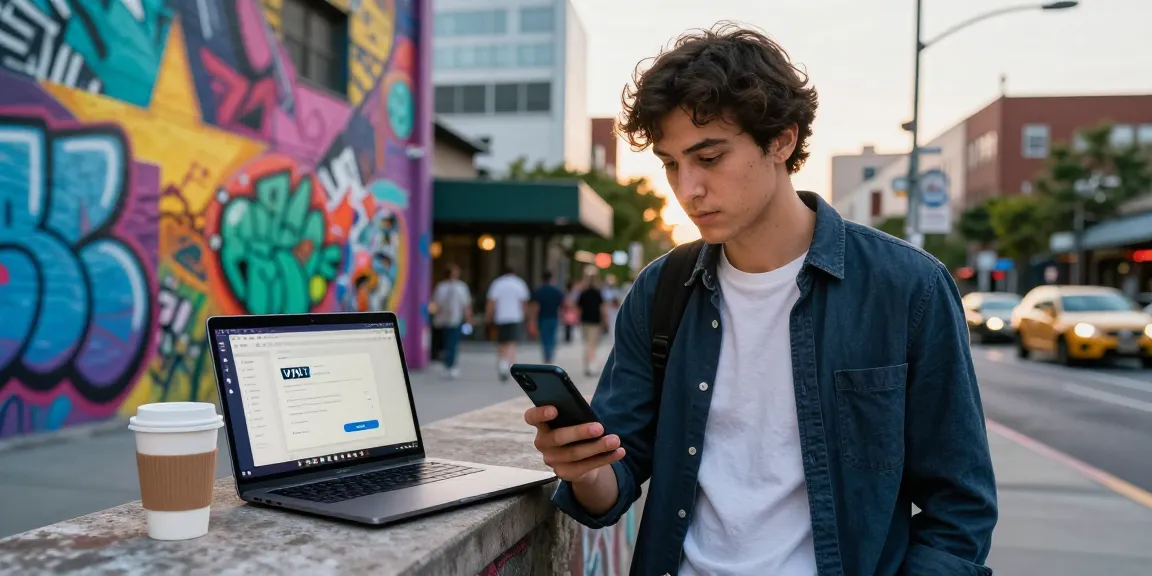 Explore Telegram China support with a young professional navigating the app in a vibrant urban setting.