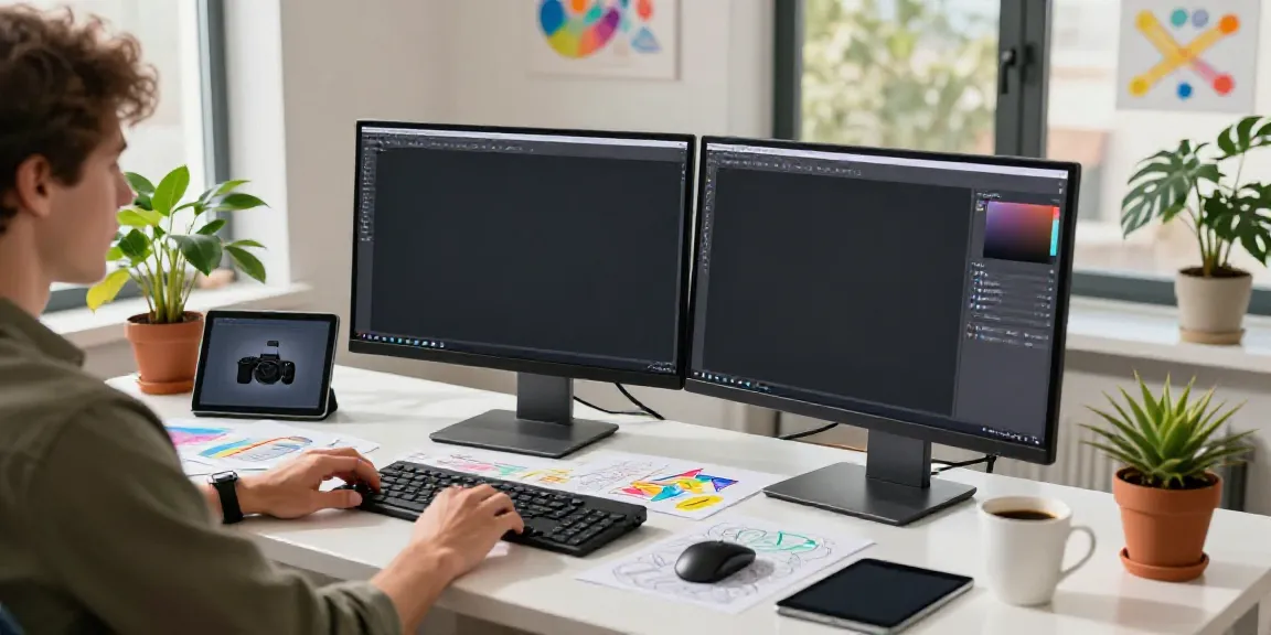 Learn how to use an AI banner image generator in a creative workspace with a digital artist.