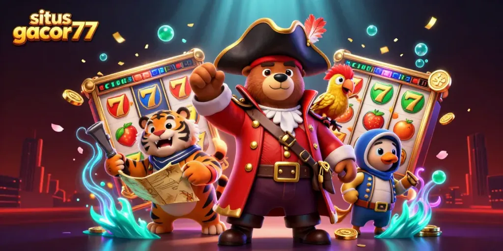 Situs gacor77 pilih permainan slot dengan kombinasi karakter beruang bajak laut dan harimau