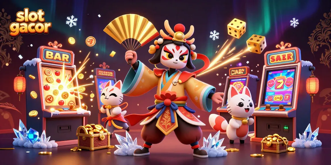 Experience thrilling slot gacor action with vibrant characters and jackpot excitement in this 3D scene.