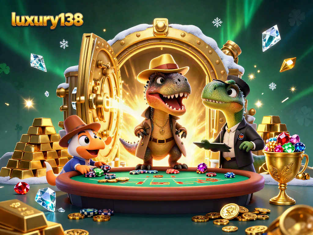 Luxury138 memperlihatkan velociraptor judi menyusup di meja blackjack dengan keseruan harta karun dan batu permata.