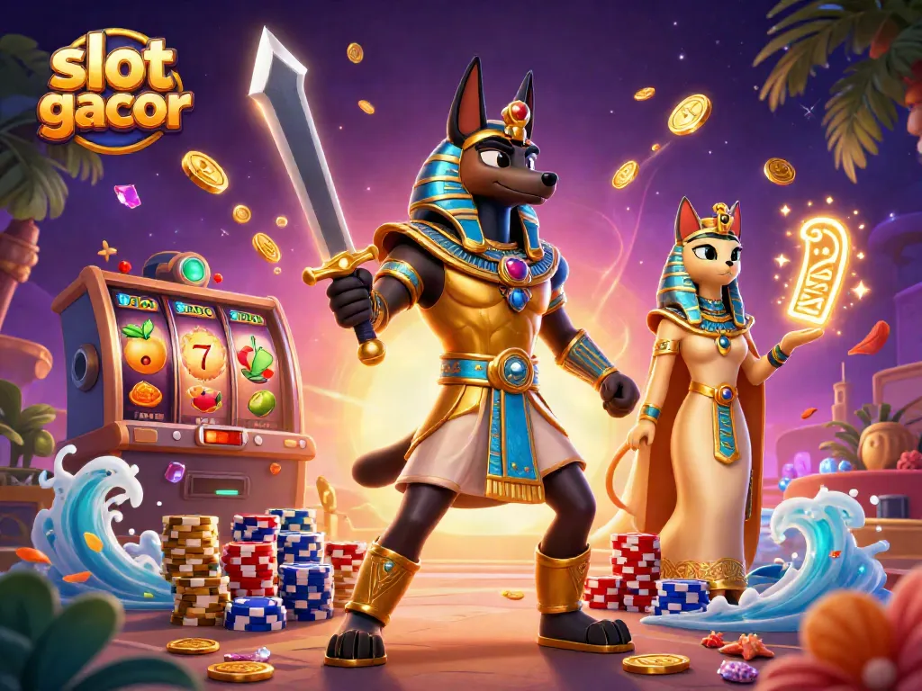 Slot gacor menunjukkan simbol keberuntungan dan jackpot dalam permainan kasino yang menarik.