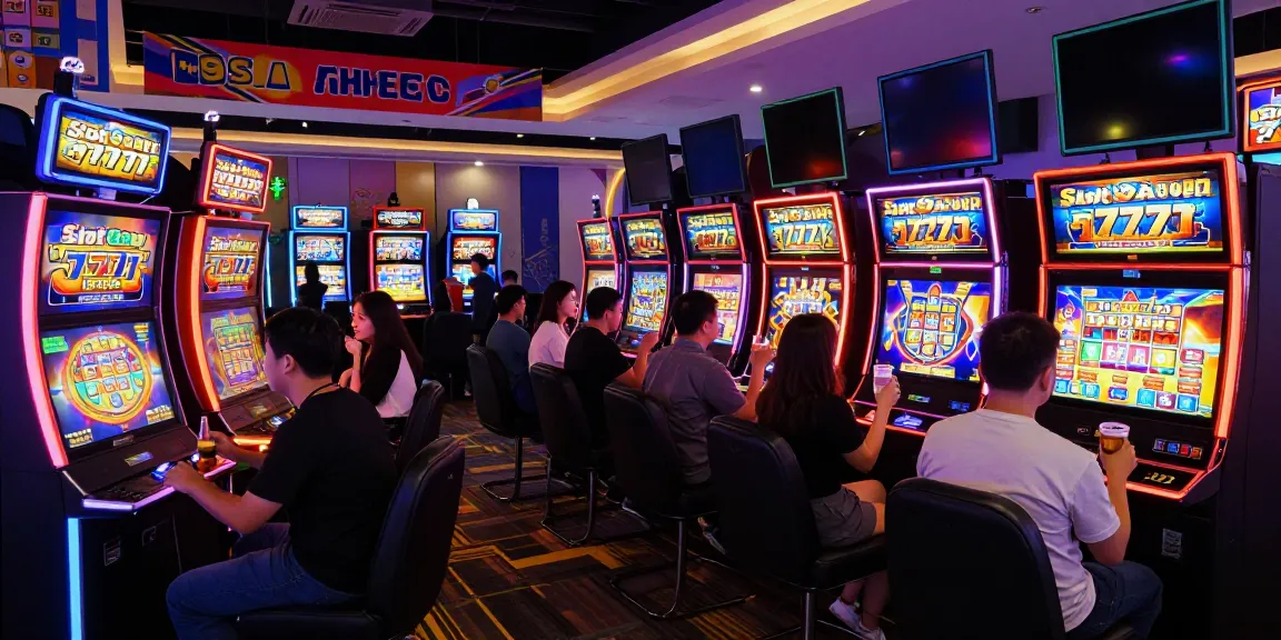 Pengalaman bermain slot777 dengan pemain bersemangat di lounge modern.