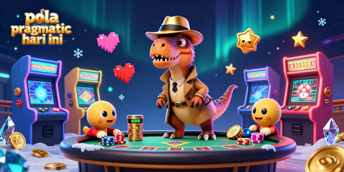 Join the action with pola pragmatic hari ini in this vibrant casino scene featuring animated dinosaurs at play.