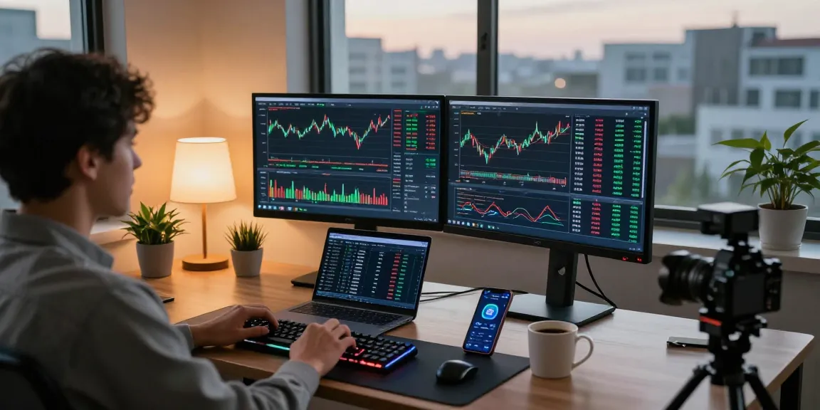 Oklo stock analysis in a professional cryptocurrency trading workspace with charts and digital wallets.