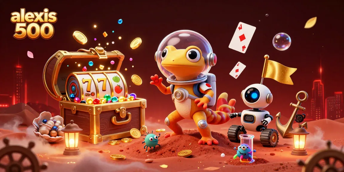 Experience alexis 500 as the cartoon Martian gecko uncovers a golden casino treasure.