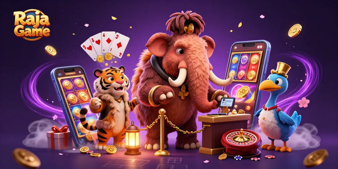 Experience thrilling wins at Raja Game with dynamic gaming action and vibrant characters in a casino scene.