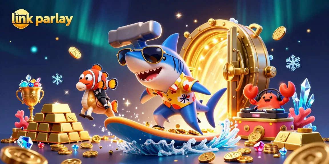 Experience thrilling link parlay bets with creative characters in a vibrant, dynamic casino atmosphere.
