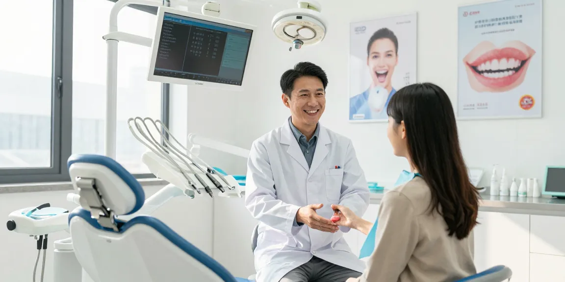 Discover more here with a welcoming dentist engaging with patients in a modern dental office.