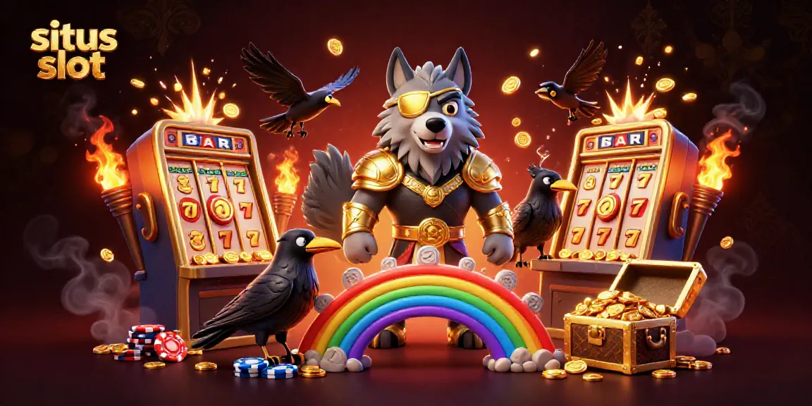 Experience excitement with situs slot featuring Odin and mystical elements in a vibrant casino setting.