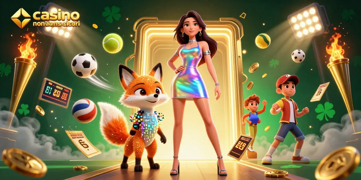 Vivi l'emozione dei casino non AAMS sicuri con una scena mozzafiato che presenta personaggi vivaci e elementi di gioco dinamici.