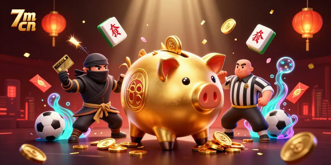 Engage with sports betting action at 7m cn, featuring a golden piggy bank and dynamic characters.