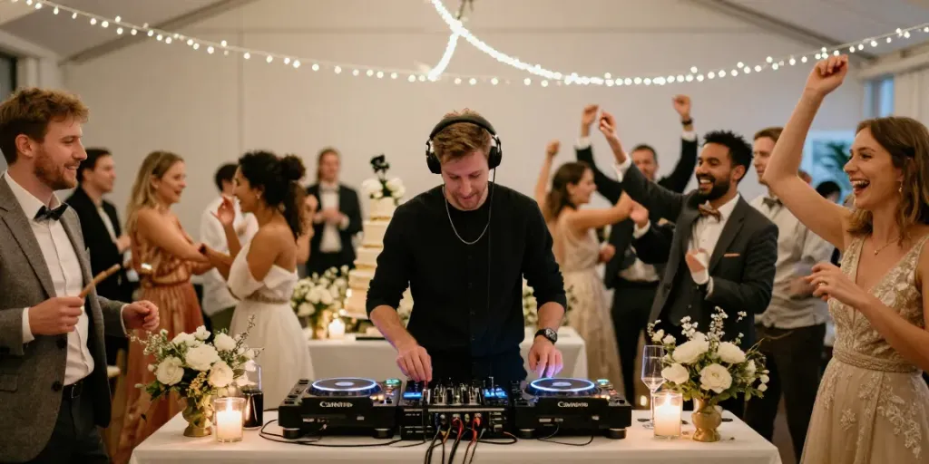 Hochzeit DJ Berlin Brandenburg sorgt für festliche Stimmung und tanzende Gäste.